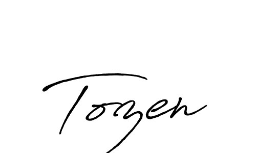 Use a signature maker to create a handwritten signature online. With this signature software, you can design (Antro_Vectra_Bolder) your own signature for name Tozen. Tozen signature style 7 images and pictures png