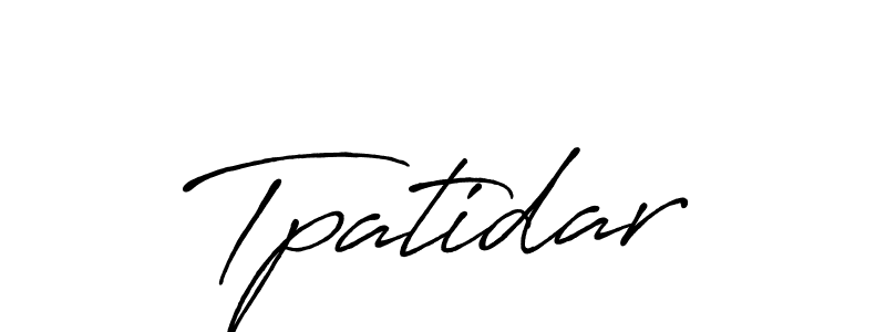 Make a beautiful signature design for name Tpatidar. With this signature (Antro_Vectra_Bolder) style, you can create a handwritten signature for free. Tpatidar signature style 7 images and pictures png