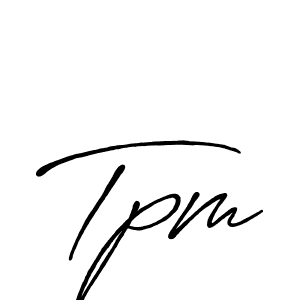 Use a signature maker to create a handwritten signature online. With this signature software, you can design (Antro_Vectra_Bolder) your own signature for name Tpm. Tpm signature style 7 images and pictures png
