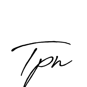 Tpn stylish signature style. Best Handwritten Sign (Antro_Vectra_Bolder) for my name. Handwritten Signature Collection Ideas for my name Tpn. Tpn signature style 7 images and pictures png