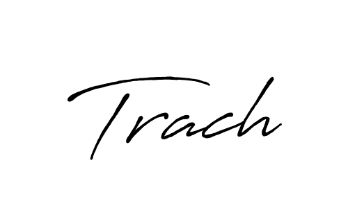 How to make Trach signature? Antro_Vectra_Bolder is a professional autograph style. Create handwritten signature for Trach name. Trach signature style 7 images and pictures png