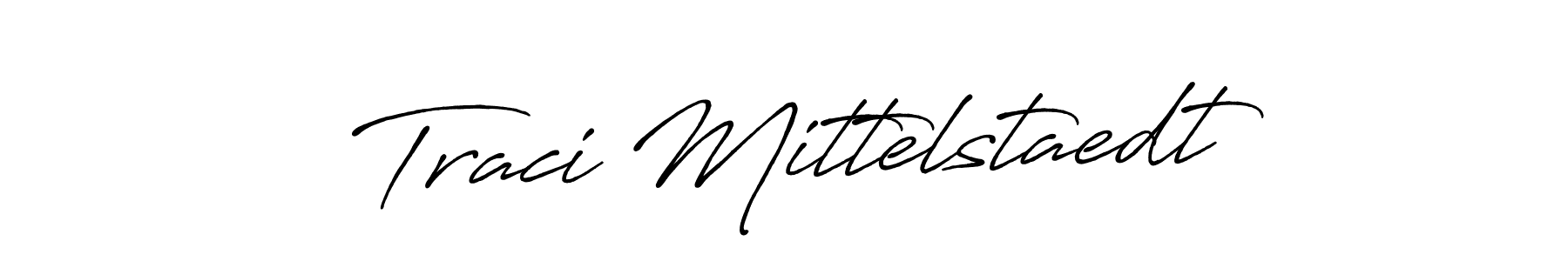Design your own signature with our free online signature maker. With this signature software, you can create a handwritten (Antro_Vectra_Bolder) signature for name Traci Mittelstaedt. Traci Mittelstaedt signature style 7 images and pictures png
