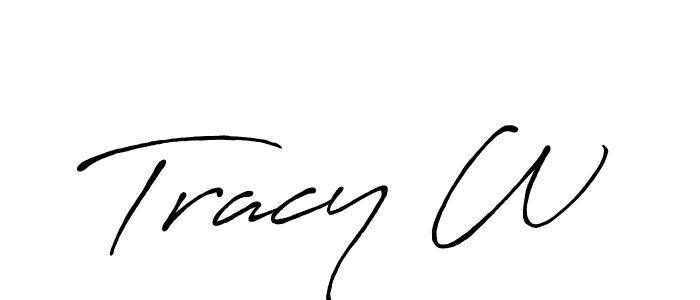 Tracy W stylish signature style. Best Handwritten Sign (Antro_Vectra_Bolder) for my name. Handwritten Signature Collection Ideas for my name Tracy W. Tracy W signature style 7 images and pictures png