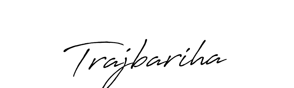 How to make Trajbariha name signature. Use Antro_Vectra_Bolder style for creating short signs online. This is the latest handwritten sign. Trajbariha signature style 7 images and pictures png