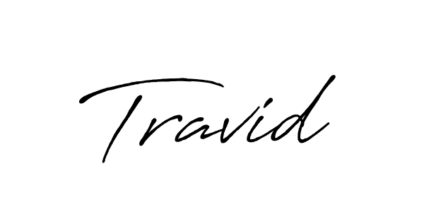 Use a signature maker to create a handwritten signature online. With this signature software, you can design (Antro_Vectra_Bolder) your own signature for name Travid. Travid signature style 7 images and pictures png