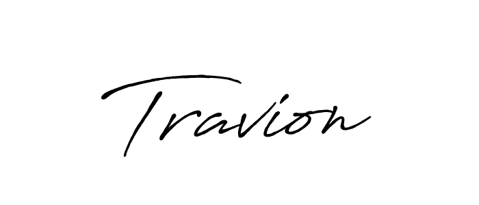 Travion stylish signature style. Best Handwritten Sign (Antro_Vectra_Bolder) for my name. Handwritten Signature Collection Ideas for my name Travion. Travion signature style 7 images and pictures png