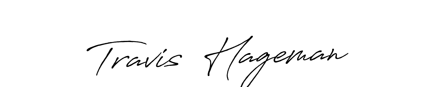 How to make Travis  Hageman name signature. Use Antro_Vectra_Bolder style for creating short signs online. This is the latest handwritten sign. Travis  Hageman signature style 7 images and pictures png