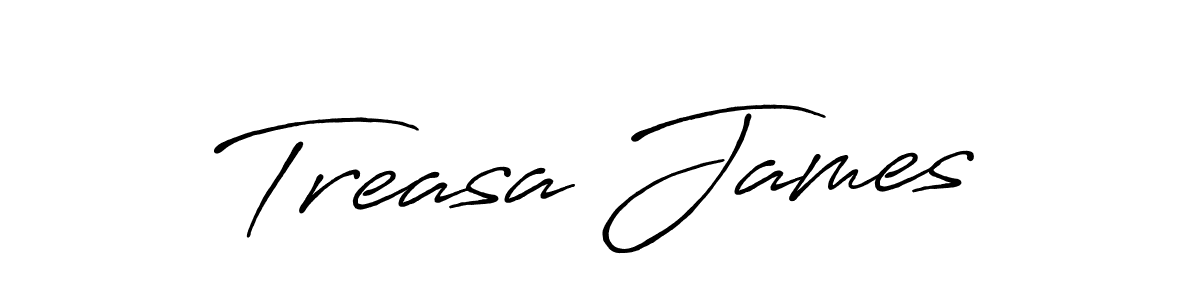 Make a beautiful signature design for name Treasa James. With this signature (Antro_Vectra_Bolder) style, you can create a handwritten signature for free. Treasa James signature style 7 images and pictures png