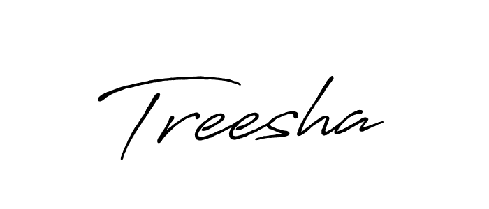 Treesha stylish signature style. Best Handwritten Sign (Antro_Vectra_Bolder) for my name. Handwritten Signature Collection Ideas for my name Treesha. Treesha signature style 7 images and pictures png