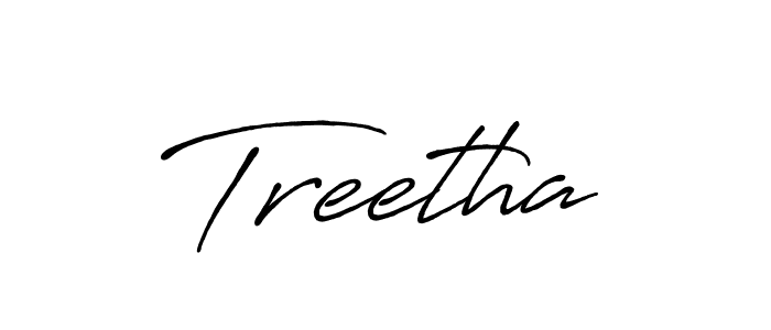 Treetha stylish signature style. Best Handwritten Sign (Antro_Vectra_Bolder) for my name. Handwritten Signature Collection Ideas for my name Treetha. Treetha signature style 7 images and pictures png