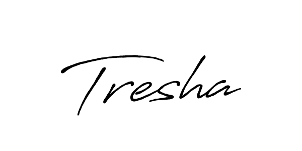 How to make Tresha name signature. Use Antro_Vectra_Bolder style for creating short signs online. This is the latest handwritten sign. Tresha signature style 7 images and pictures png