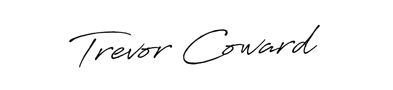 Trevor Coward stylish signature style. Best Handwritten Sign (Antro_Vectra_Bolder) for my name. Handwritten Signature Collection Ideas for my name Trevor Coward. Trevor Coward signature style 7 images and pictures png