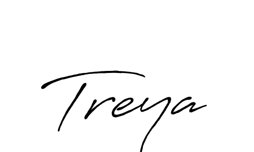 How to make Treya name signature. Use Antro_Vectra_Bolder style for creating short signs online. This is the latest handwritten sign. Treya signature style 7 images and pictures png