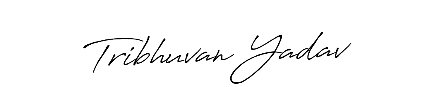 Create a beautiful signature design for name Tribhuvan Yadav. With this signature (Antro_Vectra_Bolder) fonts, you can make a handwritten signature for free. Tribhuvan Yadav signature style 7 images and pictures png