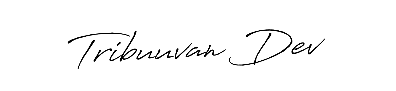 How to make Tribuuvan Dev name signature. Use Antro_Vectra_Bolder style for creating short signs online. This is the latest handwritten sign. Tribuuvan Dev signature style 7 images and pictures png