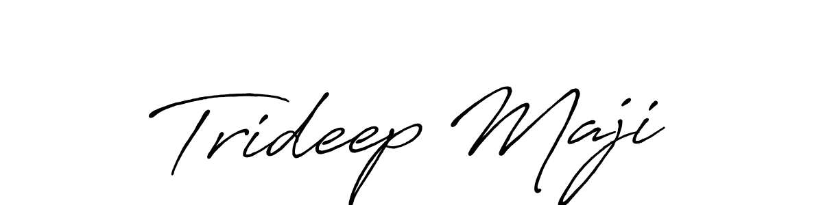 How to make Trideep Maji signature? Antro_Vectra_Bolder is a professional autograph style. Create handwritten signature for Trideep Maji name. Trideep Maji signature style 7 images and pictures png