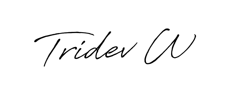 Use a signature maker to create a handwritten signature online. With this signature software, you can design (Antro_Vectra_Bolder) your own signature for name Tridev W. Tridev W signature style 7 images and pictures png