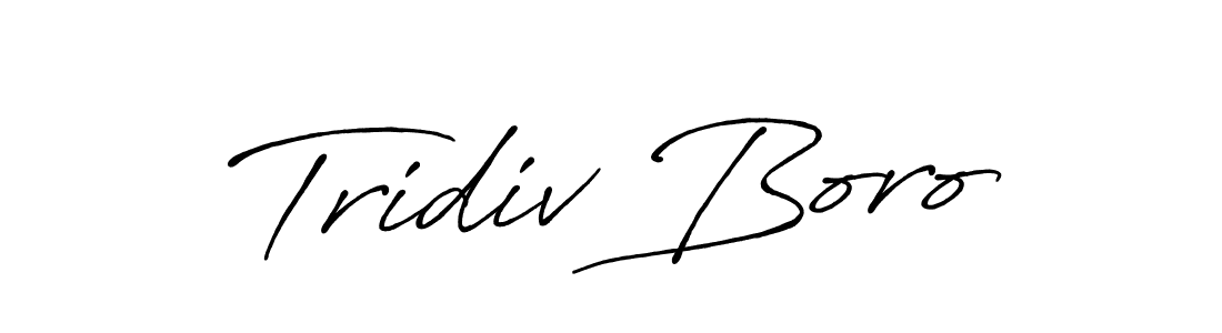 Antro_Vectra_Bolder is a professional signature style that is perfect for those who want to add a touch of class to their signature. It is also a great choice for those who want to make their signature more unique. Get Tridiv Boro name to fancy signature for free. Tridiv Boro signature style 7 images and pictures png