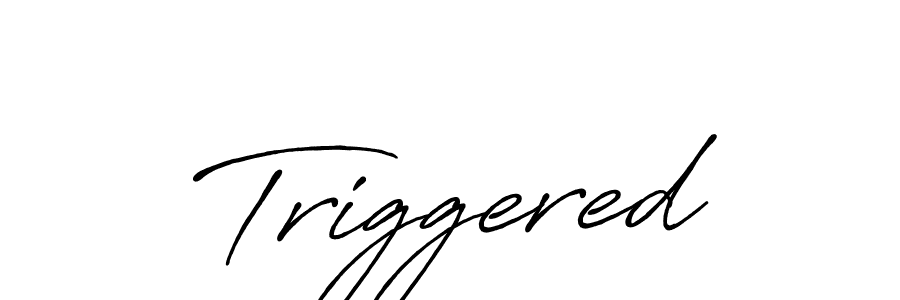 Make a beautiful signature design for name Triggered. With this signature (Antro_Vectra_Bolder) style, you can create a handwritten signature for free. Triggered signature style 7 images and pictures png