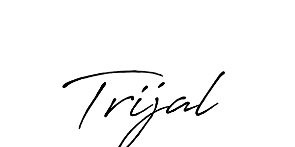 Trijal stylish signature style. Best Handwritten Sign (Antro_Vectra_Bolder) for my name. Handwritten Signature Collection Ideas for my name Trijal. Trijal signature style 7 images and pictures png