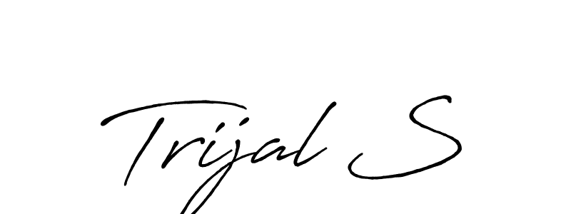 Also You can easily find your signature by using the search form. We will create Trijal S name handwritten signature images for you free of cost using Antro_Vectra_Bolder sign style. Trijal S signature style 7 images and pictures png