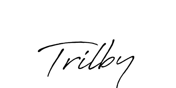 The best way (Antro_Vectra_Bolder) to make a short signature is to pick only two or three words in your name. The name Trilby include a total of six letters. For converting this name. Trilby signature style 7 images and pictures png