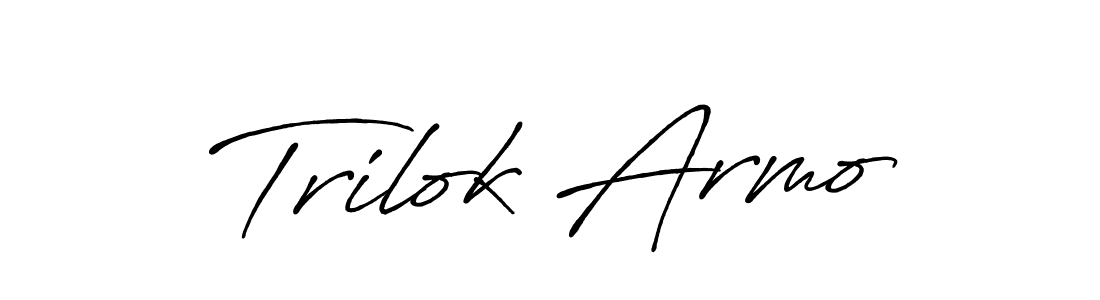 The best way (Antro_Vectra_Bolder) to make a short signature is to pick only two or three words in your name. The name Trilok Armo include a total of six letters. For converting this name. Trilok Armo signature style 7 images and pictures png