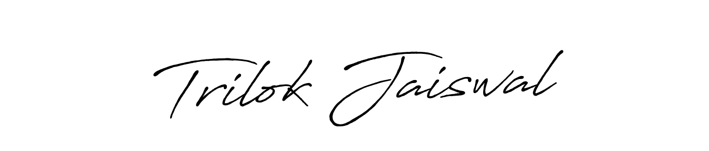 This is the best signature style for the Trilok Jaiswal name. Also you like these signature font (Antro_Vectra_Bolder). Mix name signature. Trilok Jaiswal signature style 7 images and pictures png