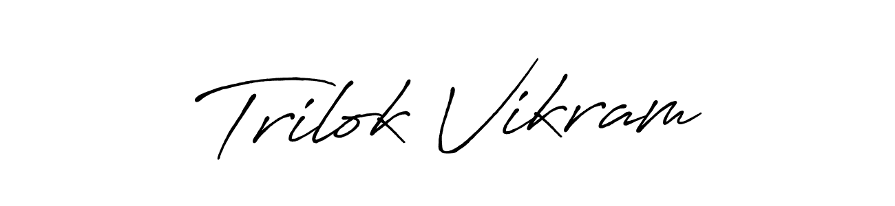 Create a beautiful signature design for name Trilok Vikram. With this signature (Antro_Vectra_Bolder) fonts, you can make a handwritten signature for free. Trilok Vikram signature style 7 images and pictures png