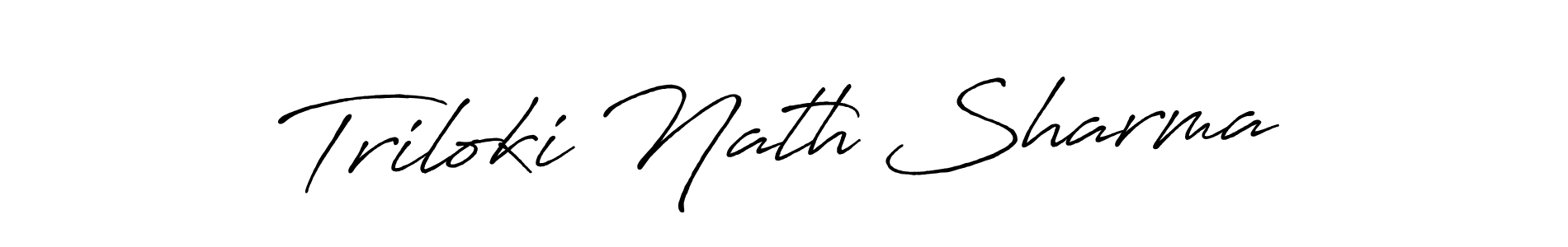 Create a beautiful signature design for name Triloki Nath Sharma. With this signature (Antro_Vectra_Bolder) fonts, you can make a handwritten signature for free. Triloki Nath Sharma signature style 7 images and pictures png