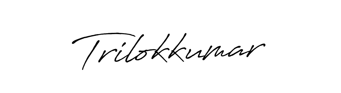 How to make Trilokkumar name signature. Use Antro_Vectra_Bolder style for creating short signs online. This is the latest handwritten sign. Trilokkumar signature style 7 images and pictures png