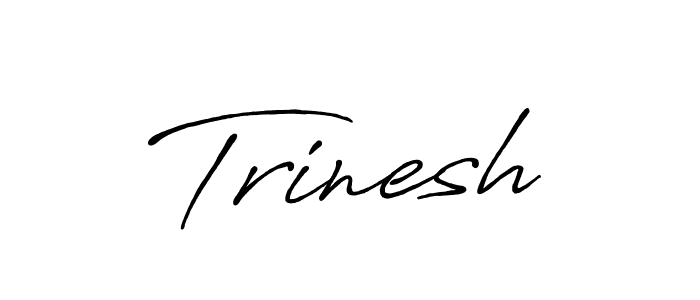How to make Trinesh name signature. Use Antro_Vectra_Bolder style for creating short signs online. This is the latest handwritten sign. Trinesh signature style 7 images and pictures png