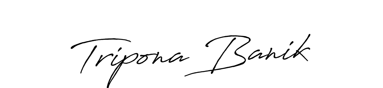 How to make Tripona Banik name signature. Use Antro_Vectra_Bolder style for creating short signs online. This is the latest handwritten sign. Tripona Banik signature style 7 images and pictures png