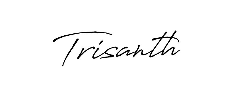 How to make Trisanth name signature. Use Antro_Vectra_Bolder style for creating short signs online. This is the latest handwritten sign. Trisanth signature style 7 images and pictures png
