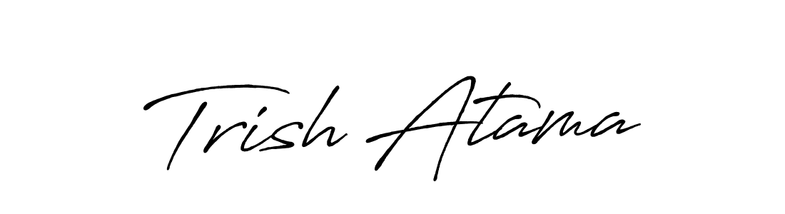 Create a beautiful signature design for name Trish Atama. With this signature (Antro_Vectra_Bolder) fonts, you can make a handwritten signature for free. Trish Atama signature style 7 images and pictures png