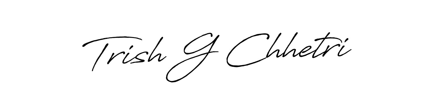 How to make Trish G Chhetri signature? Antro_Vectra_Bolder is a professional autograph style. Create handwritten signature for Trish G Chhetri name. Trish G Chhetri signature style 7 images and pictures png