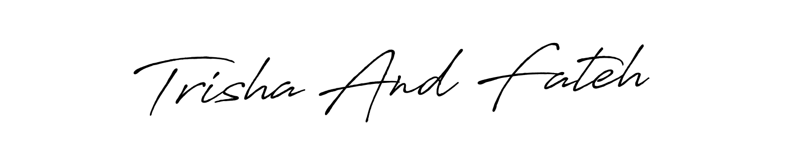 Similarly Antro_Vectra_Bolder is the best handwritten signature design. Signature creator online .You can use it as an online autograph creator for name Trisha And Fateh. Trisha And Fateh signature style 7 images and pictures png