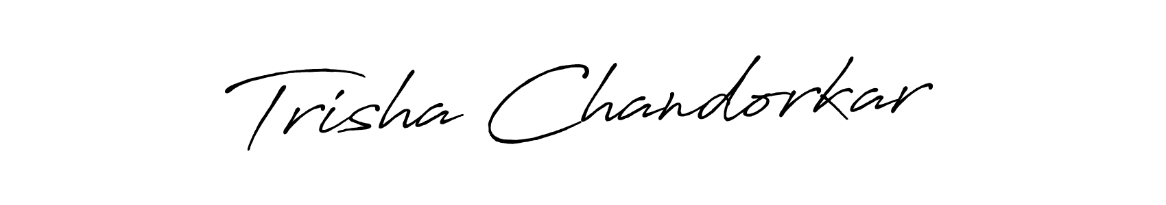 Similarly Antro_Vectra_Bolder is the best handwritten signature design. Signature creator online .You can use it as an online autograph creator for name Trisha Chandorkar. Trisha Chandorkar signature style 7 images and pictures png
