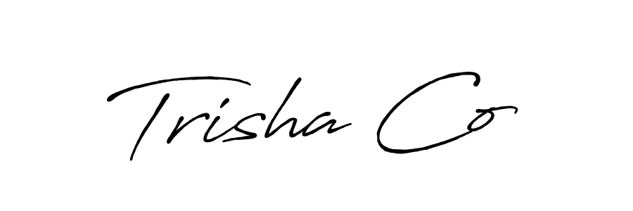 This is the best signature style for the Trisha Co name. Also you like these signature font (Antro_Vectra_Bolder). Mix name signature. Trisha Co signature style 7 images and pictures png