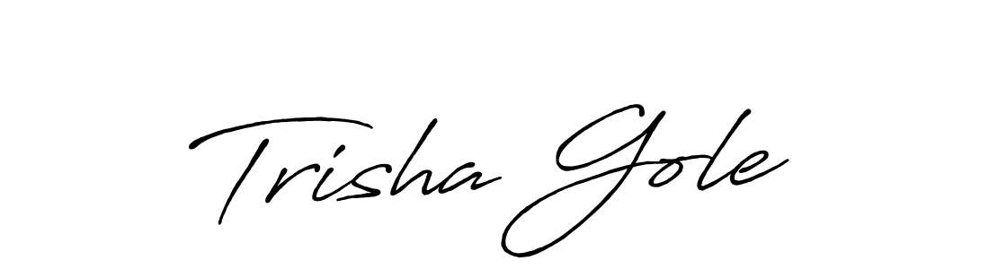 How to make Trisha Gole name signature. Use Antro_Vectra_Bolder style for creating short signs online. This is the latest handwritten sign. Trisha Gole signature style 7 images and pictures png