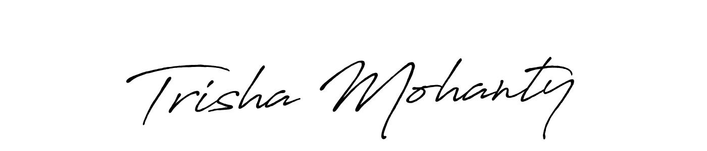 How to make Trisha Mohanty name signature. Use Antro_Vectra_Bolder style for creating short signs online. This is the latest handwritten sign. Trisha Mohanty signature style 7 images and pictures png