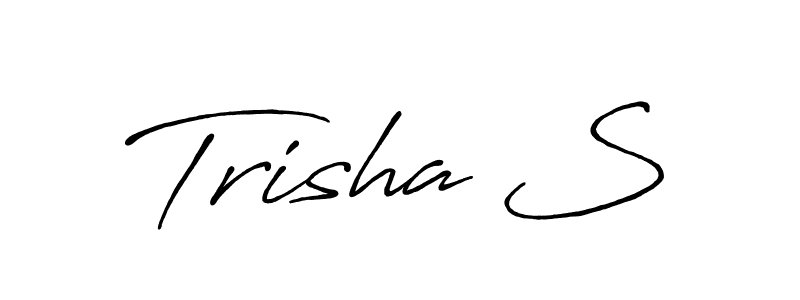 How to make Trisha S signature? Antro_Vectra_Bolder is a professional autograph style. Create handwritten signature for Trisha S name. Trisha S signature style 7 images and pictures png