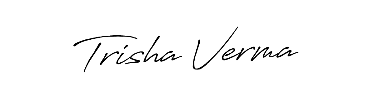 Also You can easily find your signature by using the search form. We will create Trisha Verma name handwritten signature images for you free of cost using Antro_Vectra_Bolder sign style. Trisha Verma signature style 7 images and pictures png