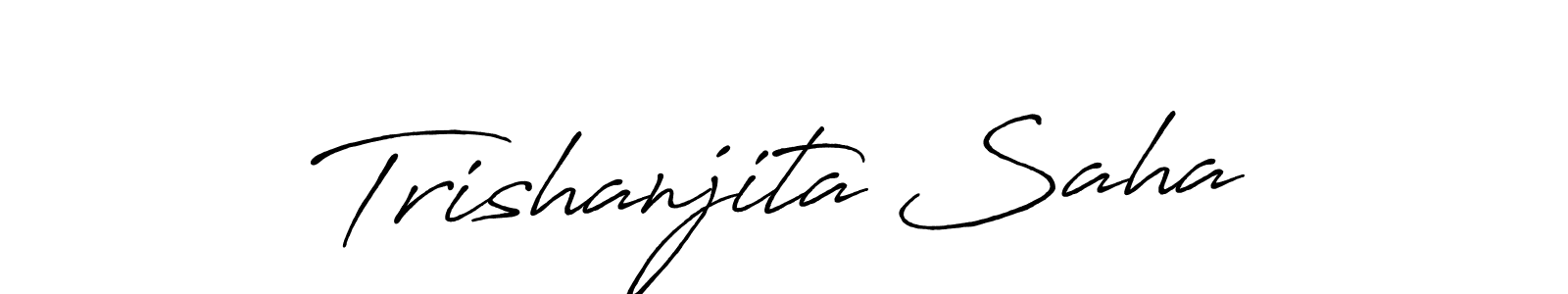 Use a signature maker to create a handwritten signature online. With this signature software, you can design (Antro_Vectra_Bolder) your own signature for name Trishanjita Saha. Trishanjita Saha signature style 7 images and pictures png