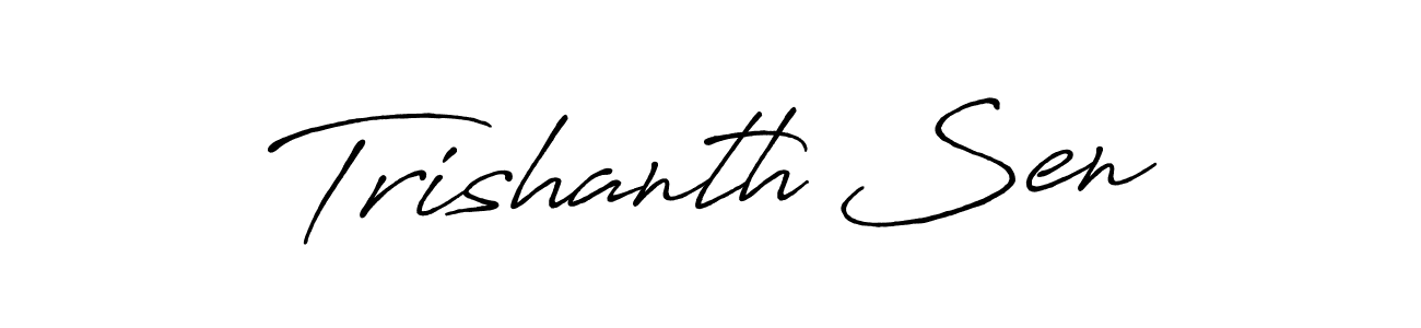 Create a beautiful signature design for name Trishanth Sen. With this signature (Antro_Vectra_Bolder) fonts, you can make a handwritten signature for free. Trishanth Sen signature style 7 images and pictures png
