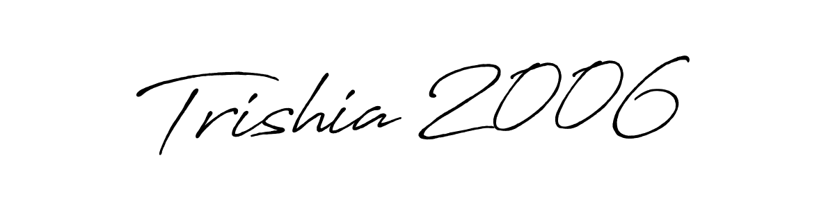 Use a signature maker to create a handwritten signature online. With this signature software, you can design (Antro_Vectra_Bolder) your own signature for name Trishia 2006. Trishia 2006 signature style 7 images and pictures png