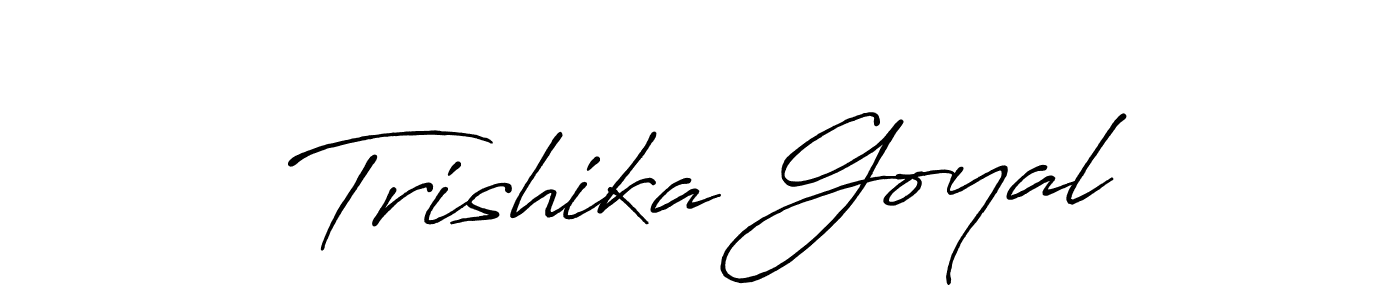 Create a beautiful signature design for name Trishika Goyal. With this signature (Antro_Vectra_Bolder) fonts, you can make a handwritten signature for free. Trishika Goyal signature style 7 images and pictures png
