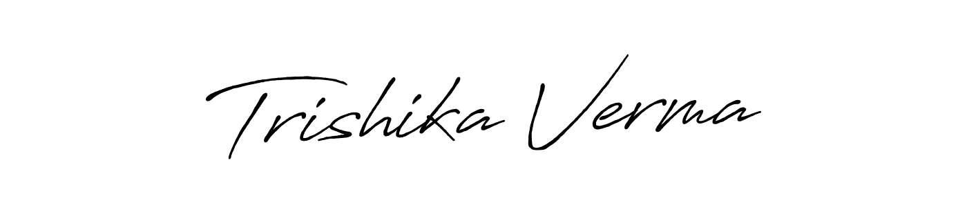 Use a signature maker to create a handwritten signature online. With this signature software, you can design (Antro_Vectra_Bolder) your own signature for name Trishika Verma. Trishika Verma signature style 7 images and pictures png