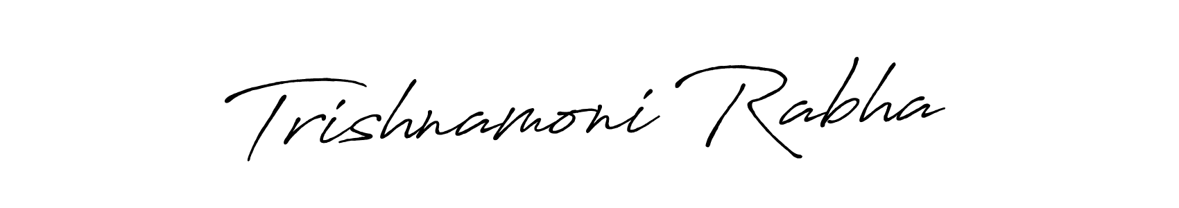 How to make Trishnamoni Rabha name signature. Use Antro_Vectra_Bolder style for creating short signs online. This is the latest handwritten sign. Trishnamoni Rabha signature style 7 images and pictures png