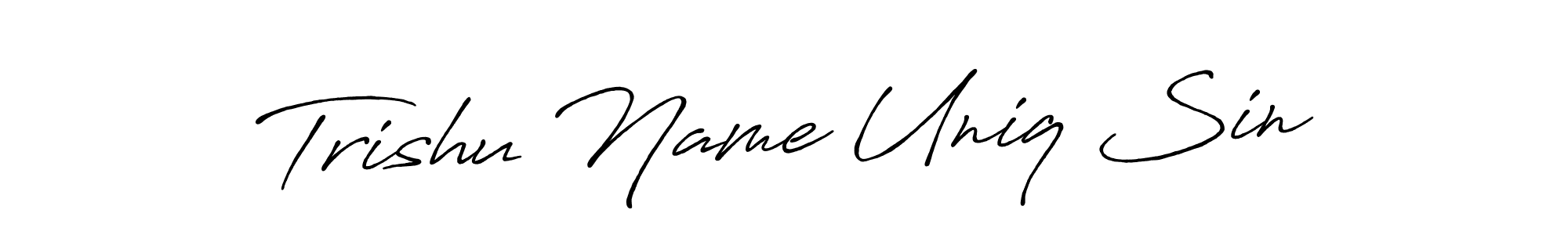 This is the best signature style for the Trishu Name Uniq Sin name. Also you like these signature font (Antro_Vectra_Bolder). Mix name signature. Trishu Name Uniq Sin signature style 7 images and pictures png